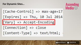 @jondmyers DMSSO18
For Dynamic Sites…
 