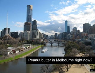 45Peanut butter in DenverPeanut butter in Melbourne right now?