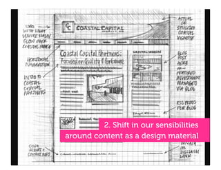Q:



Q:!




               2. Shift in our sensibilities
      around content as a design material
 