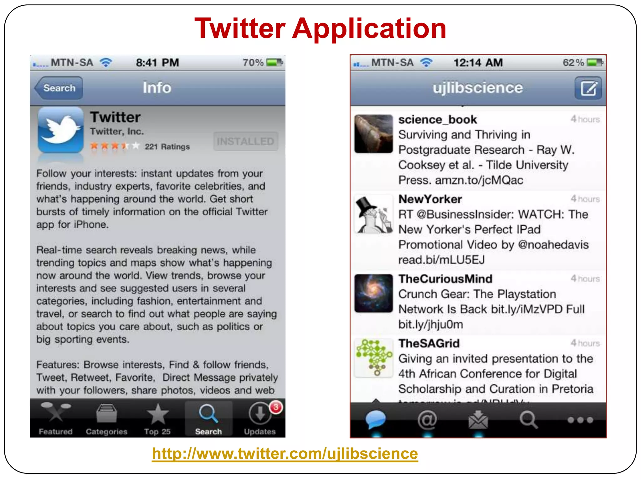 AirPAC Mobile Catalogue: More Marketing TipsMake use of the Virtual Learning Environment (EduLink); Library website; SMS messages to students; Blog posts; E-mail signature;QR Codes; Brochures and so on.