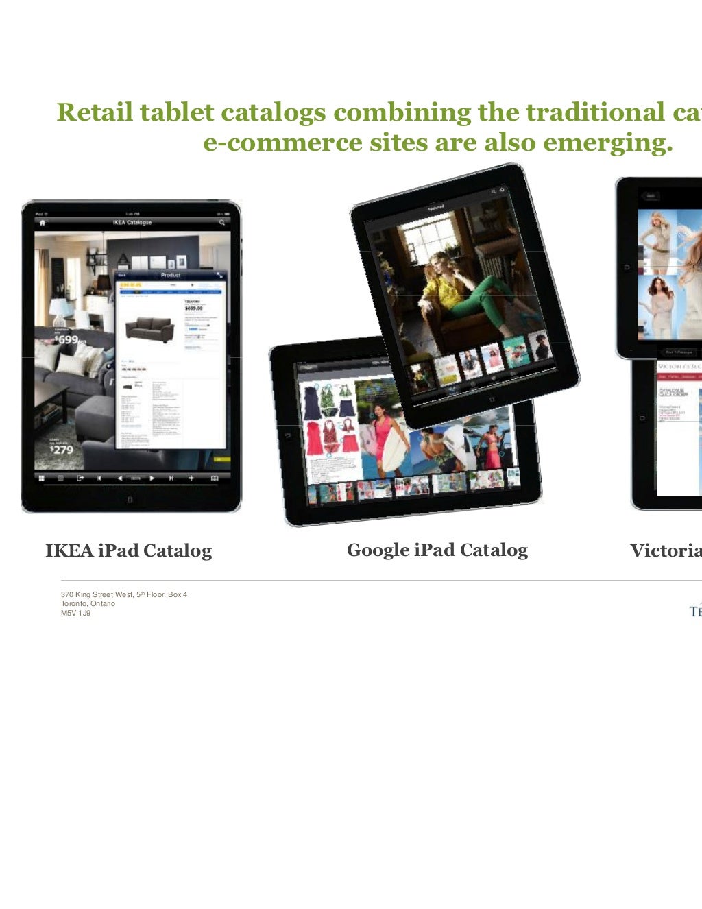 Retail tablet catalogs combining the