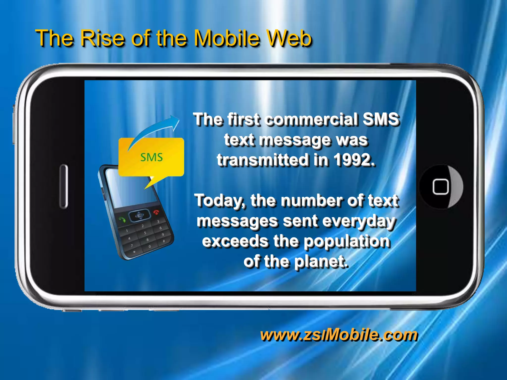 The first commercial SMS text message was transmitted in 1992.  Today, the number of text messages sent everyday exceeds the population of the planet.