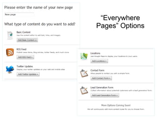 “ Everywhere Pages” Options 