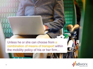 13
Unless he or she can choose from a
combination of means of transport within
the mobility policy of his or her firm...
 