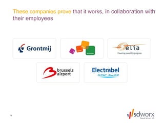 18
These companies prove that it works, in collaboration with
their employees
 