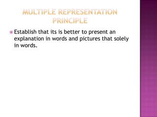 The modality principle in multimedia learning edlt 520 | PPTX