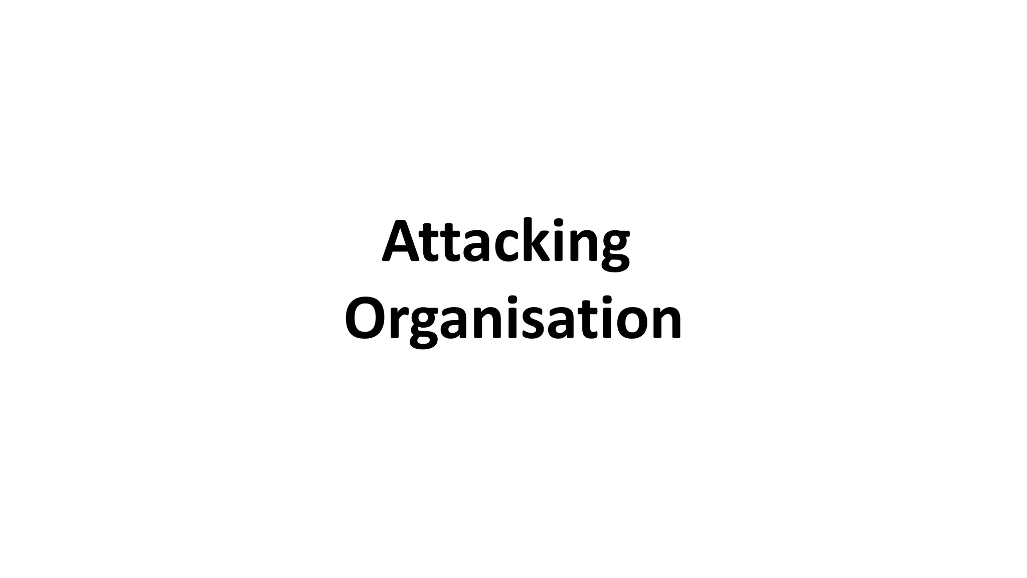 Attacking
Organisation
 