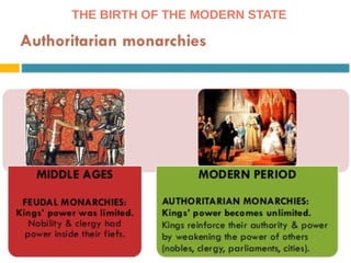 THE BIRTH OF THE MODERN STATE
 
