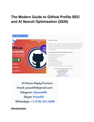 The Modern Guide to GitHub Profile SEO and AI Search Optimization (2026 ...