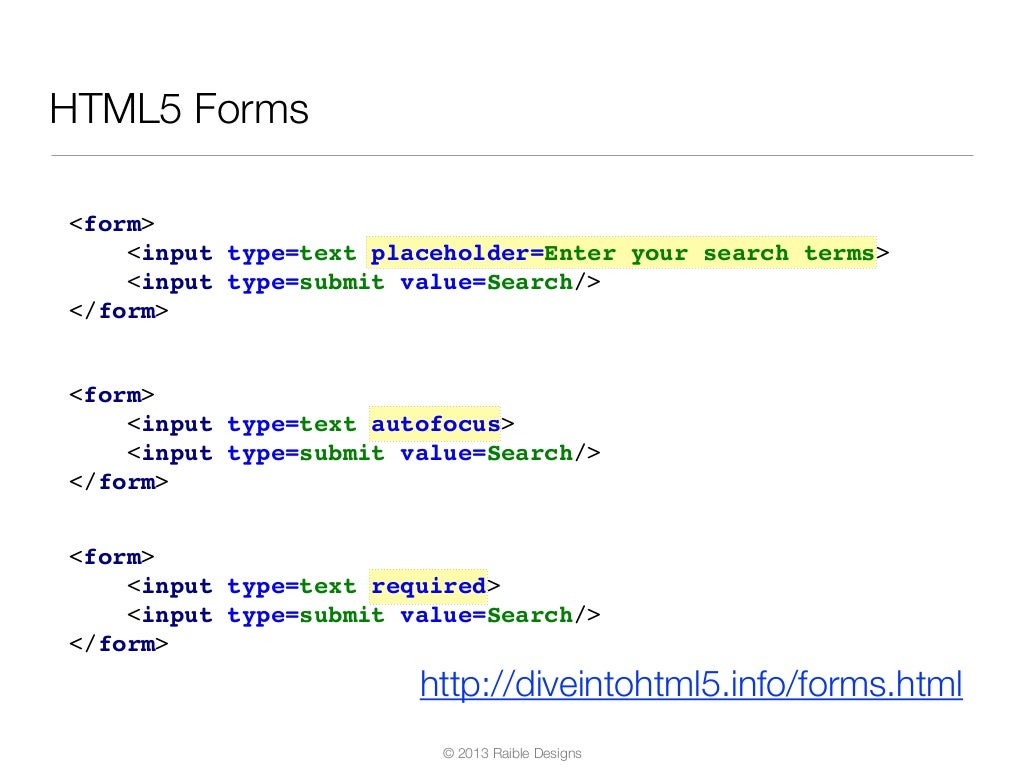 HTML5 Forms