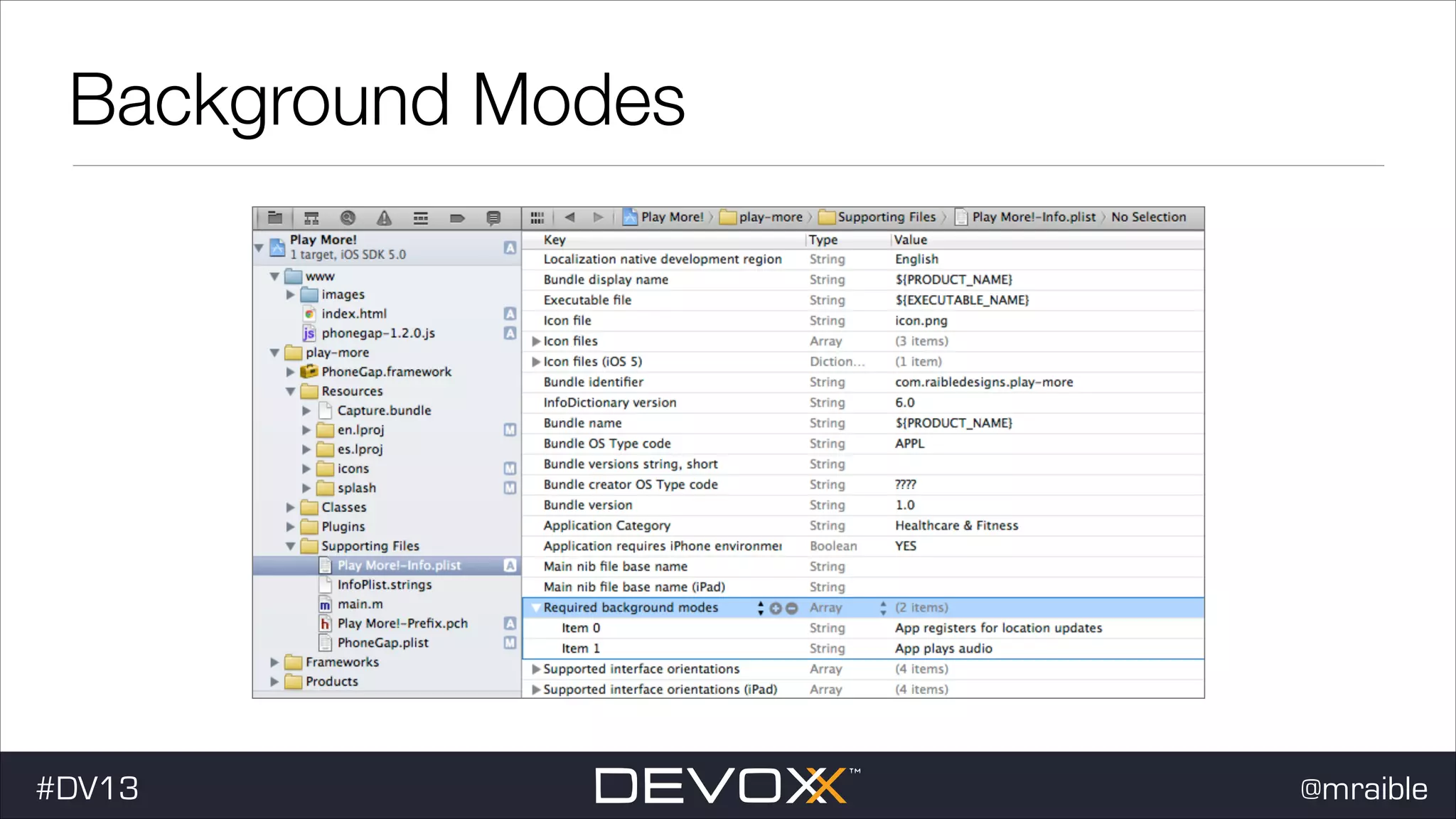 Background Modes #dv13javaweb$ #DV13 @mraible 
