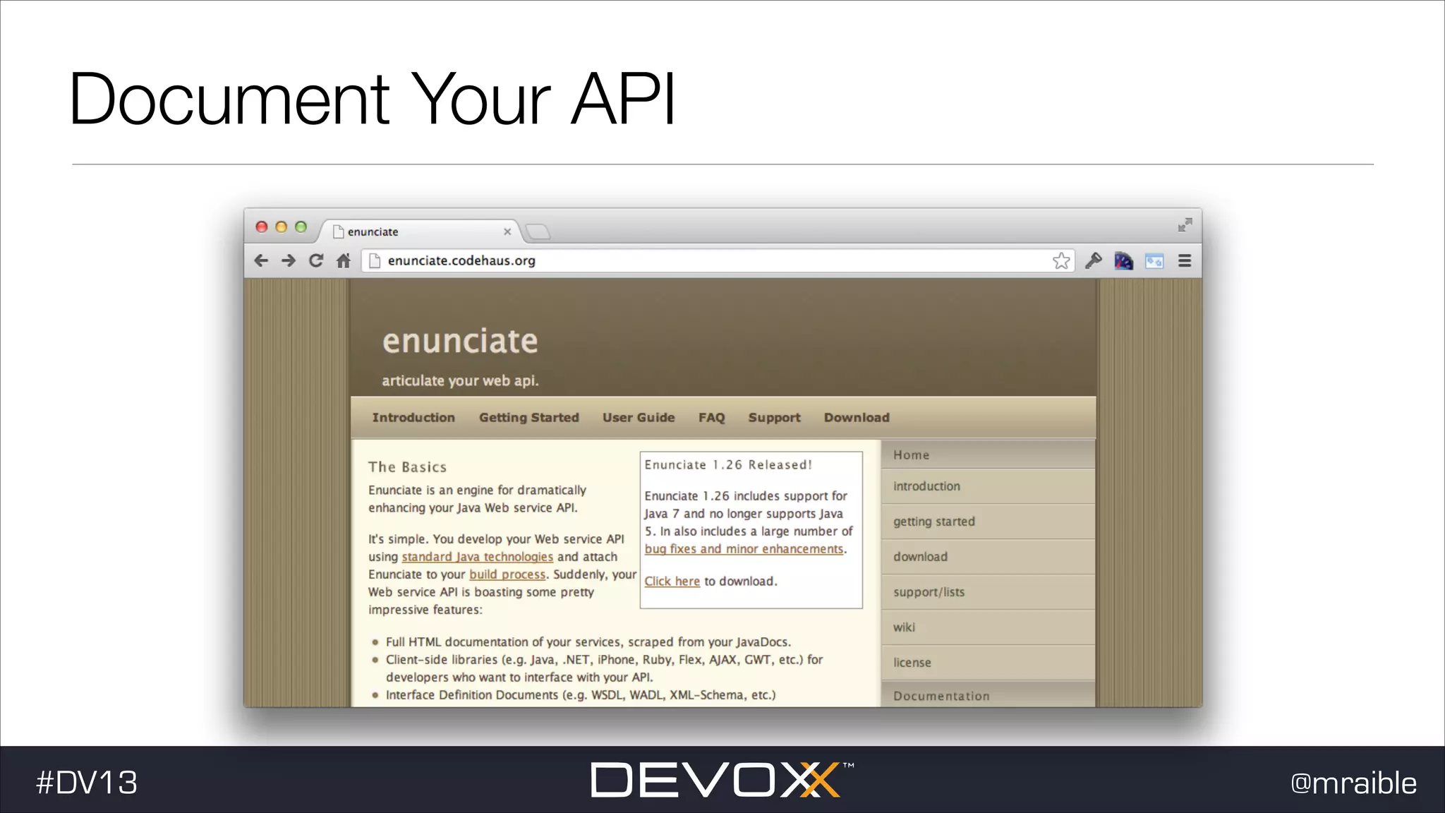 Document Your API #DV13 @mraible 