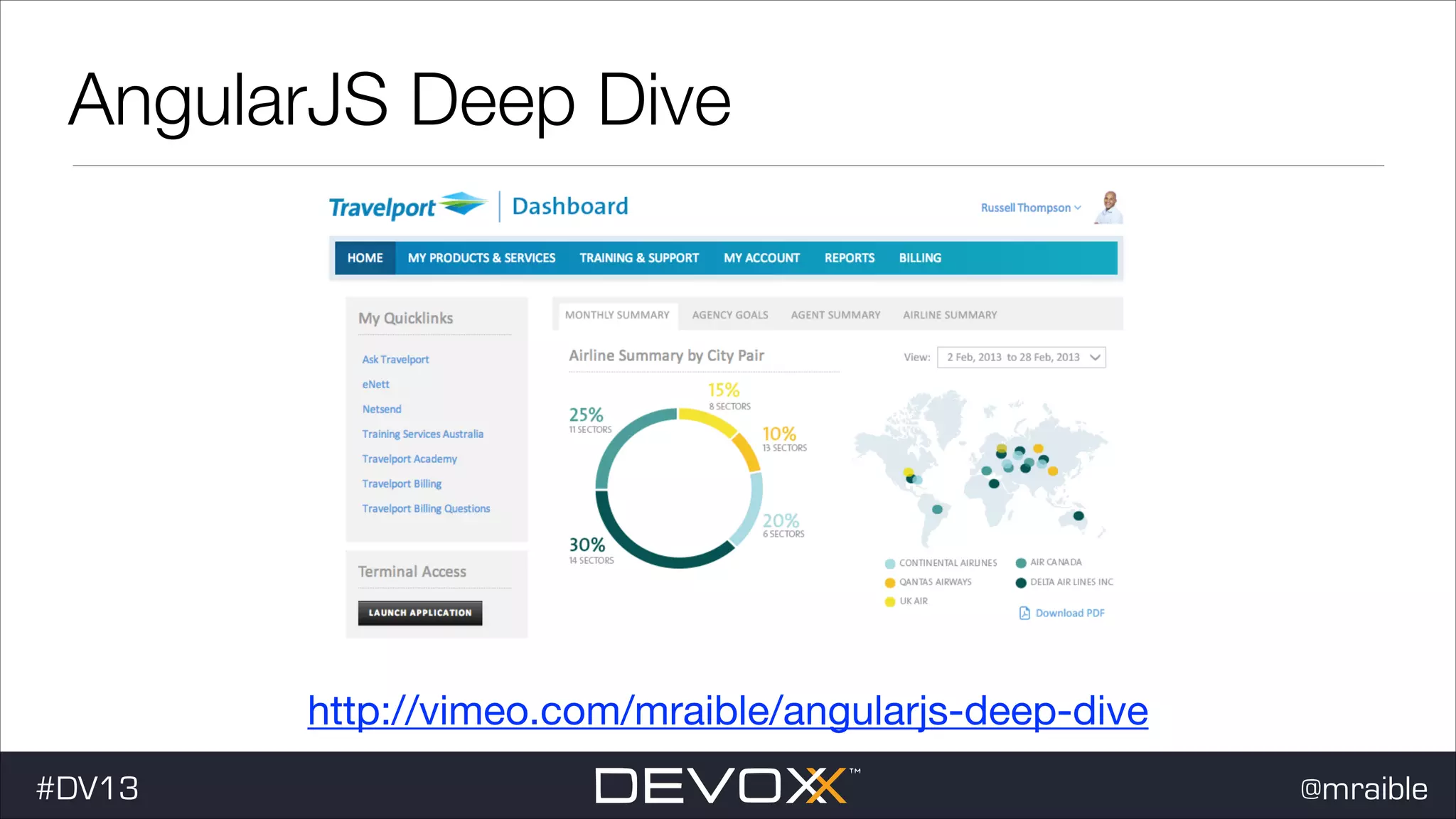 AngularJS Deep Dive http://vimeo.com/mraible/angularjs-deep-dive #dv13javaweb$ #DV13 @mraible 