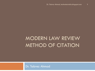 The modern law review method of citation | PPTX
