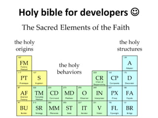 Holy bible for developers 
 