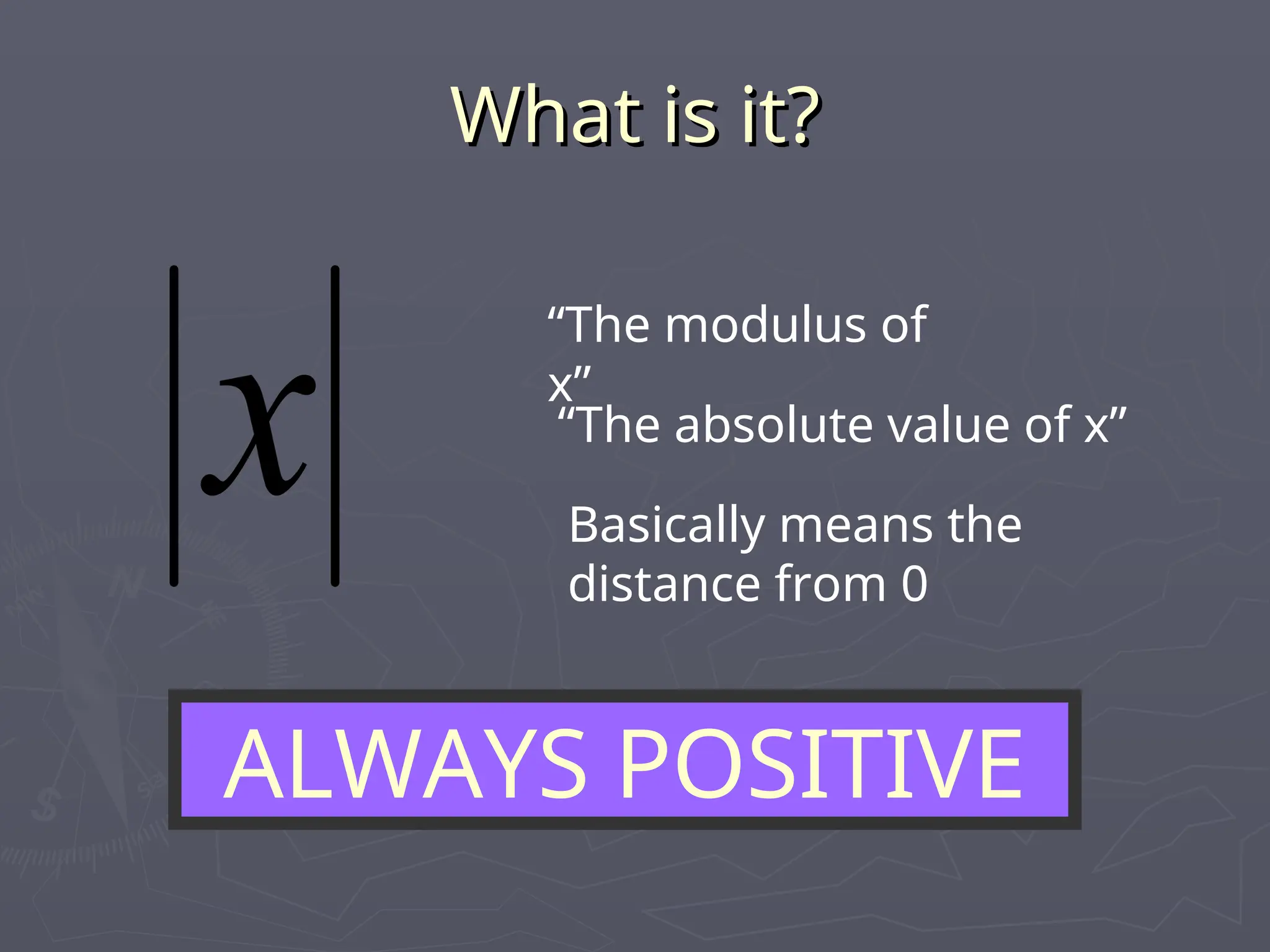 The Modulus Function Mathematics As level.ppt