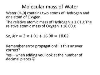 Molecular mass of Water

 