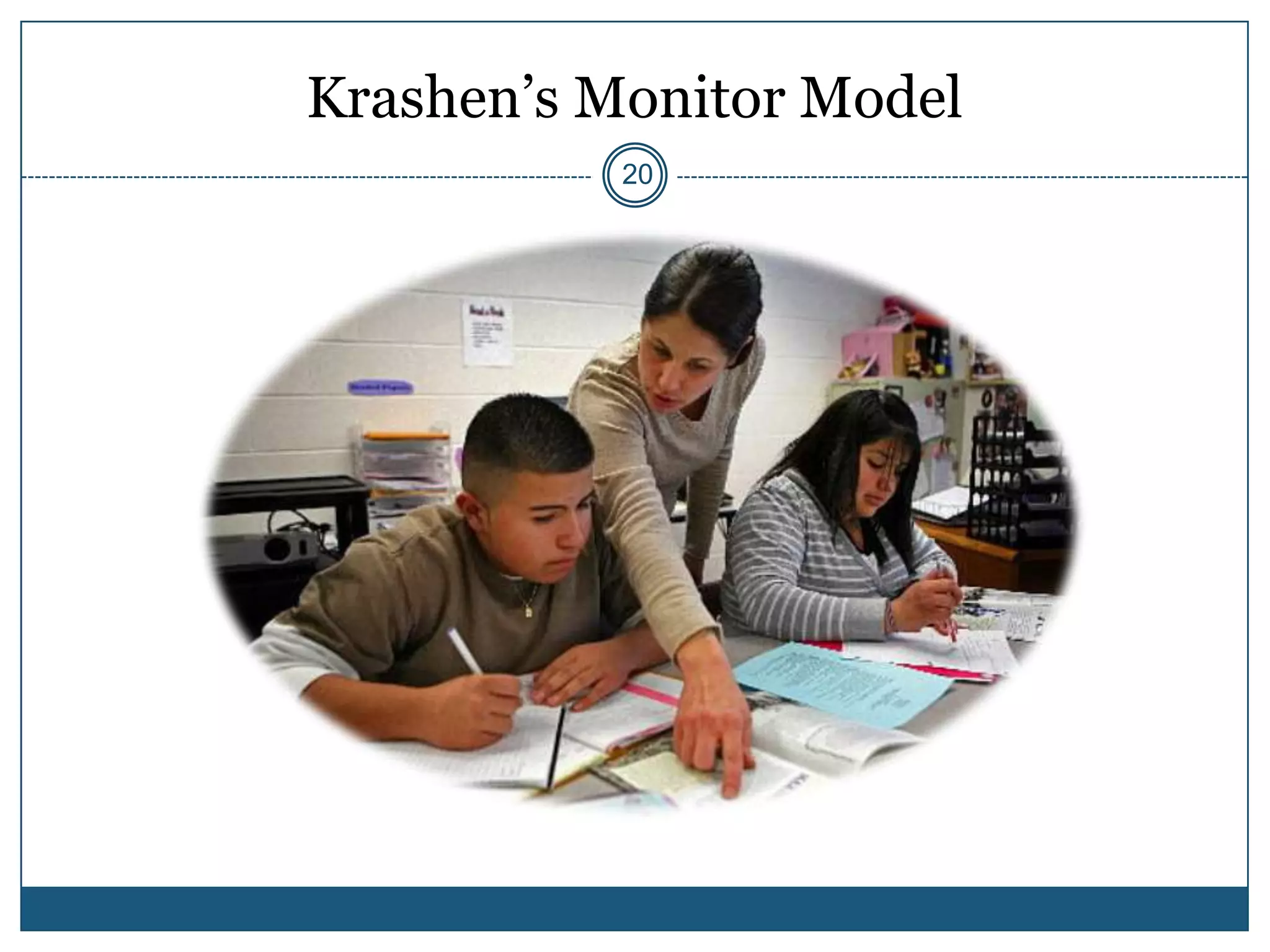 Krashen’s Monitor Model
           20
 