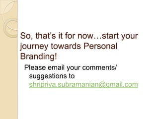 The Monkey Called Personal Branding