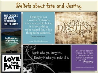 Beliefs about fate and destiny
 