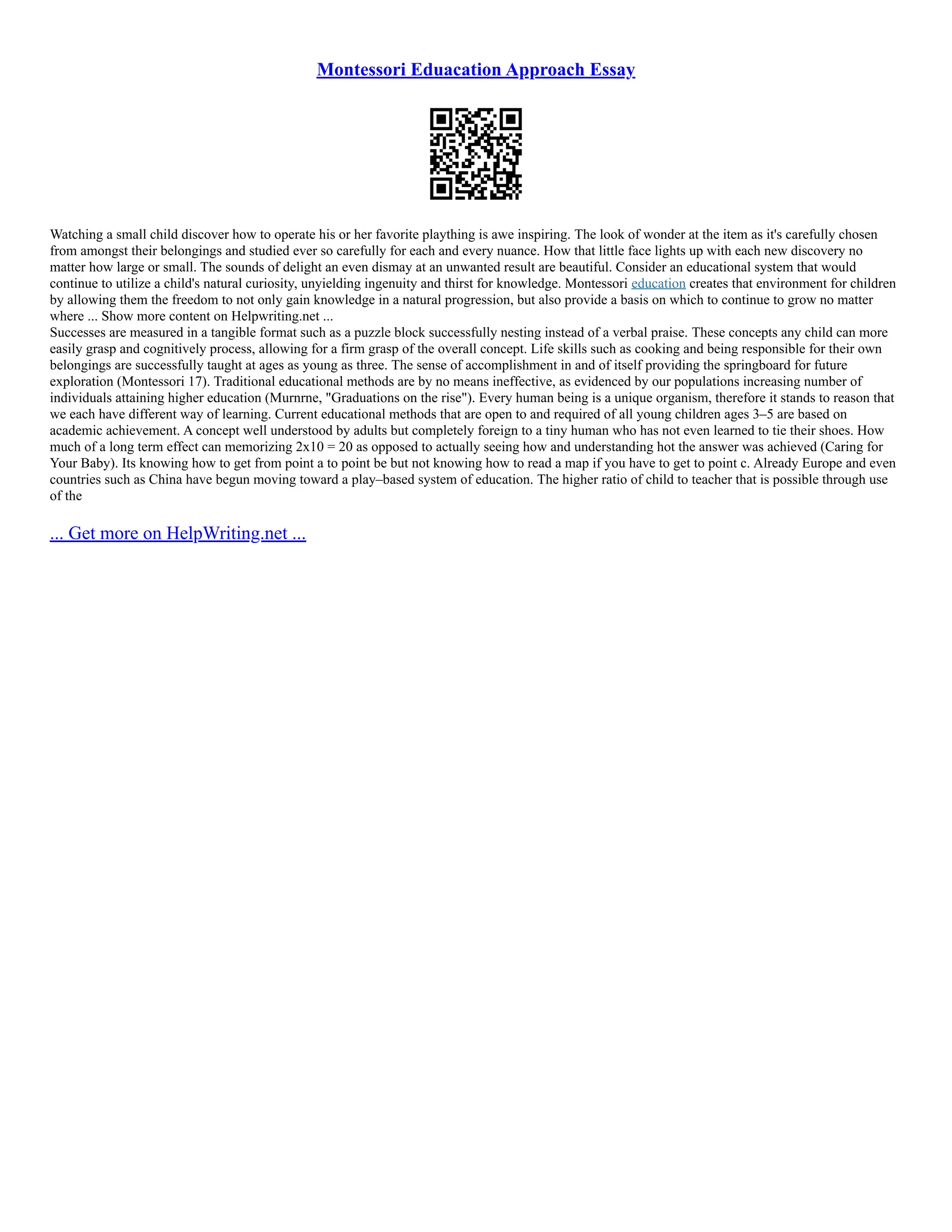 The Montessori Method | PDF