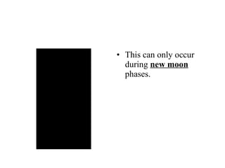 This can only occur during  new moon  phases. 