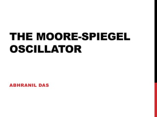 THE MOORE-SPIEGEL
OSCILLATOR


ABHRANIL DAS
 