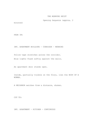 The Morning Heist Opening sequence script | DOCX