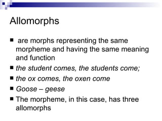 The morpheme | PPT