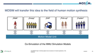 The MOSIM Project: Combining digital human simulations for industrial applications, Felix
Gaisbauer
MOSIM will transfer th...