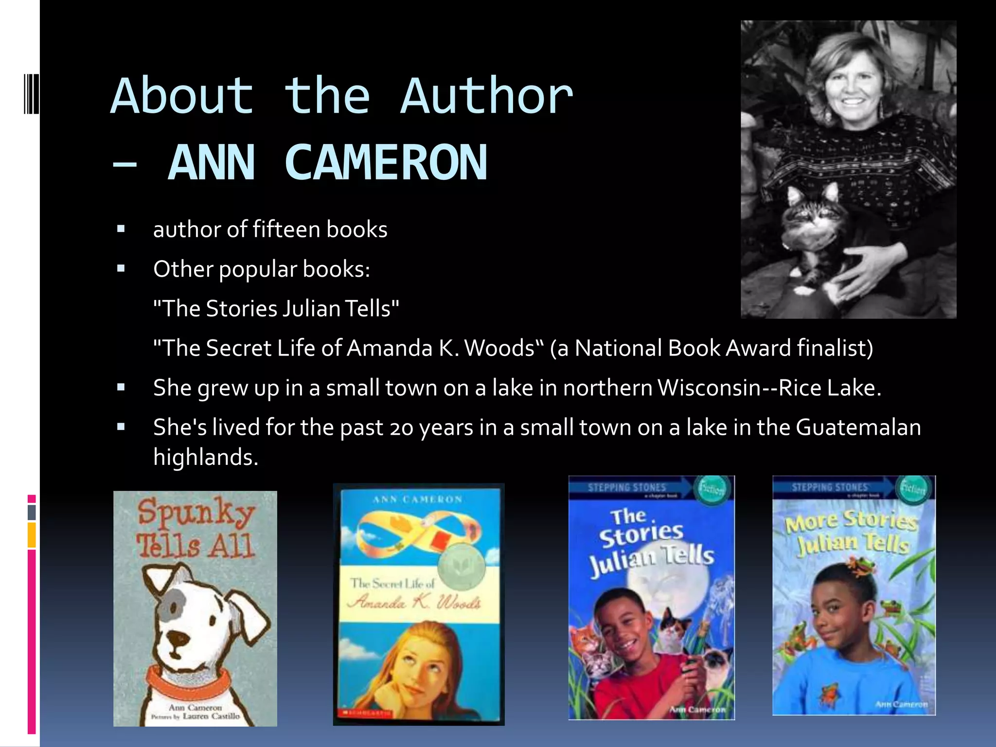 Dad SUMMARYThis is a story about a boy named Juan and his divorced mother who lives in  San Pablo, Guatemala.