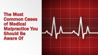 The Most
Common Cases
of Medical
Malpractice You
Should Be
Aware Of

 