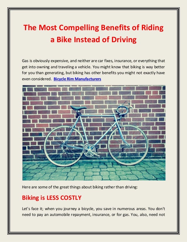 The most compelling benefits of riding a bike instead of driving