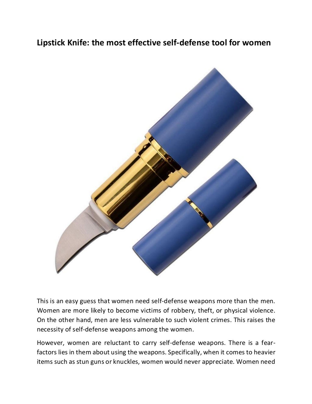 Lipstick Knife the most effective self defense tool for women