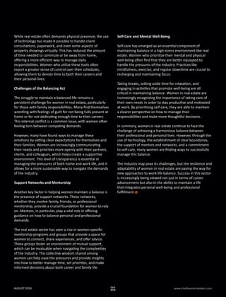 Empowering Women Leaders in Real Estate 2024 | PDF