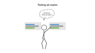 I should test
these ad copies
Testing ad copies
 