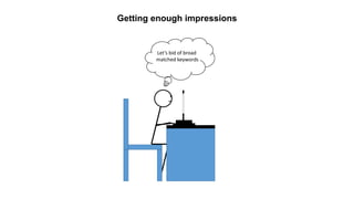 Let’s bid of broad
matched keywords
Getting enough impressions
 