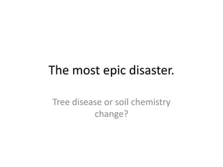 The most epic disaster.
Tree disease or soil chemistry
change?

 