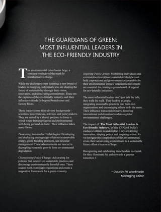 Environmental Magazine Industry Leaders photo