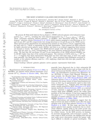 The Astrophysical Journal, in Press
Preprint typeset using LATEX style emulateapj v. 5/2/11
THE MOST LUMINOUS GALAXIES DIS...