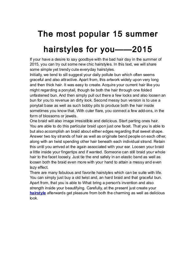 The Most Popular 15 Summer Hairstyles For You 2015