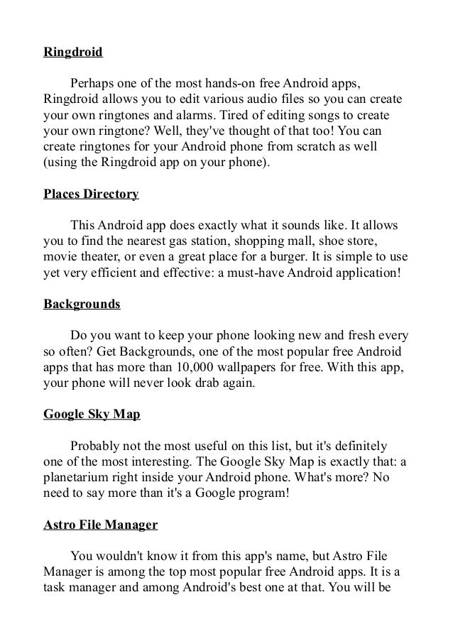 Most Popular Free Android Apps