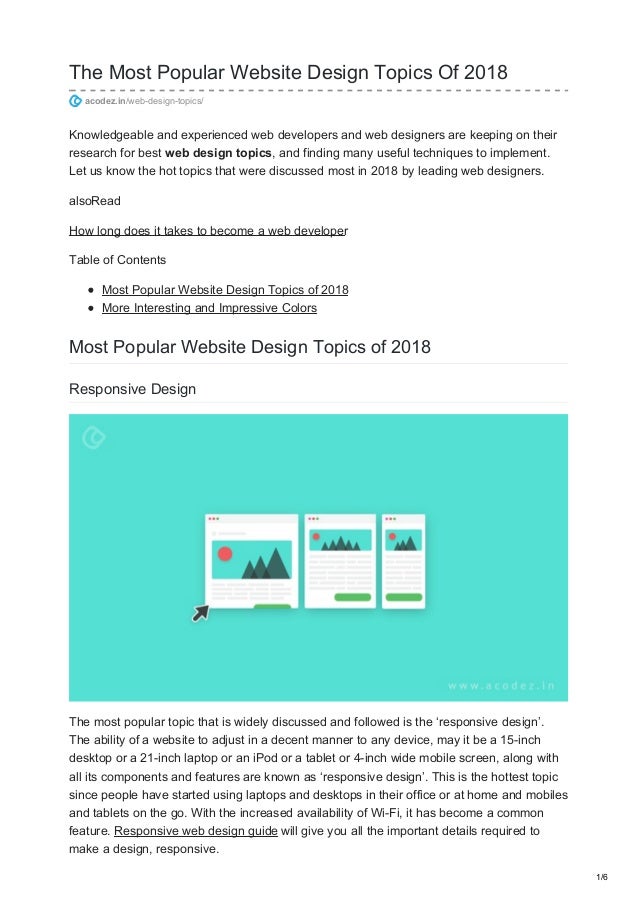 The most popular website design topics of 2018
