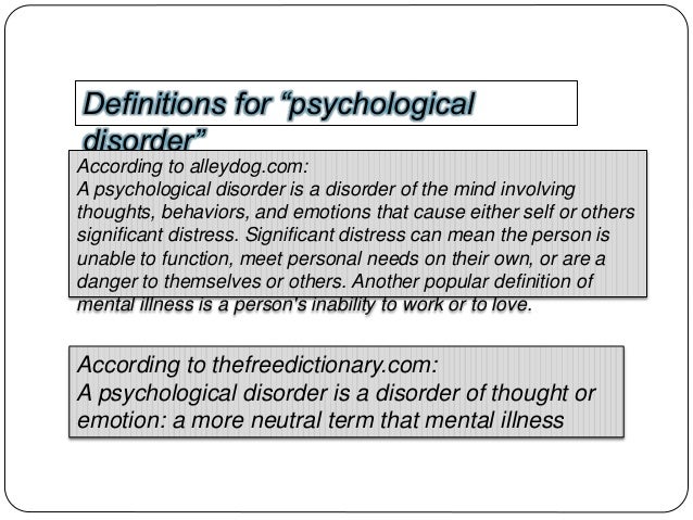 psychological disorders definition