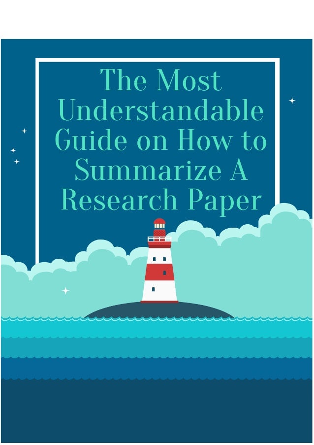 tips on summarizing a research paper