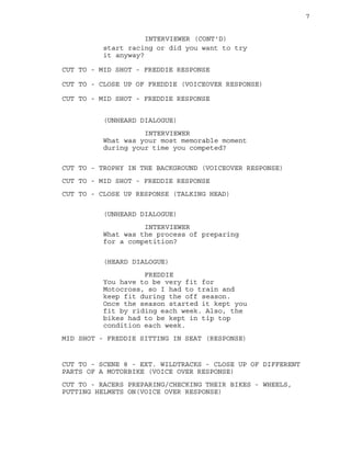 The Motocross Man - Shooting Script | PDF