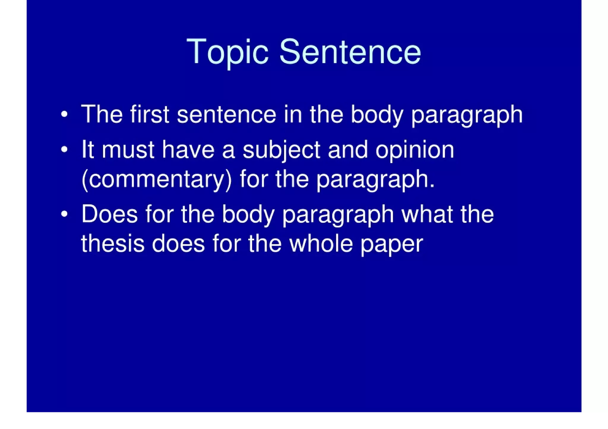 The Multi-Paragraph Essay