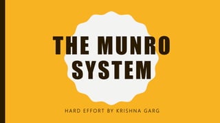 THE MUNRO
SYSTEM
H A R D E F F O R T BY K R I S H N A G A R G
 