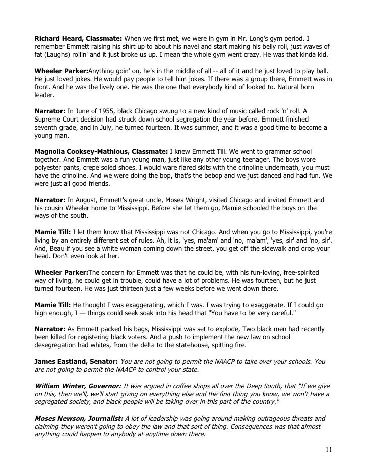 Emmett till essay