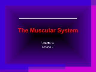 The Muscular System
Chapter 4
Lesson 2

 